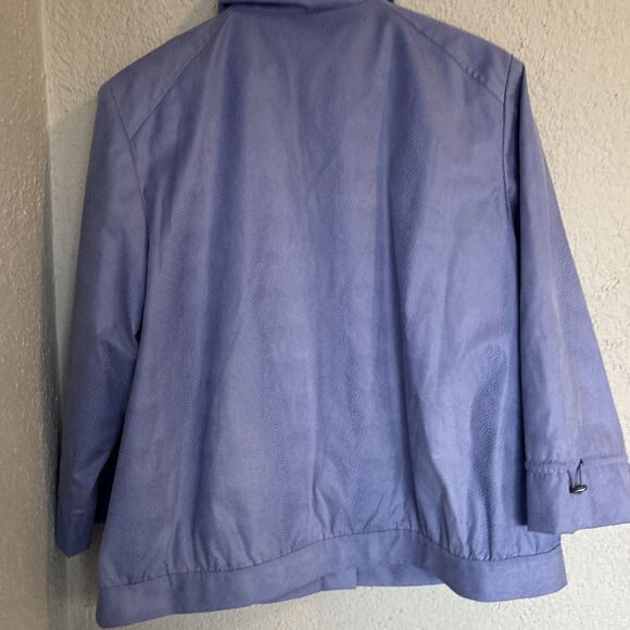 Chico's Women’s Faux Suede Snakeskin Zipper Jacket Purple 3/4 Sleeve Size 2 - Picture 3 of 10
